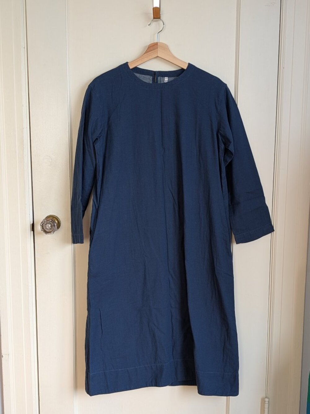 Muji Navy Blue Cotton Maxi Dress